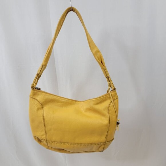 The Sak Yellow Pebbled Leather Hobo Shoulder Bag | Boho Chic Very Good Condition - Picture 9 of 14